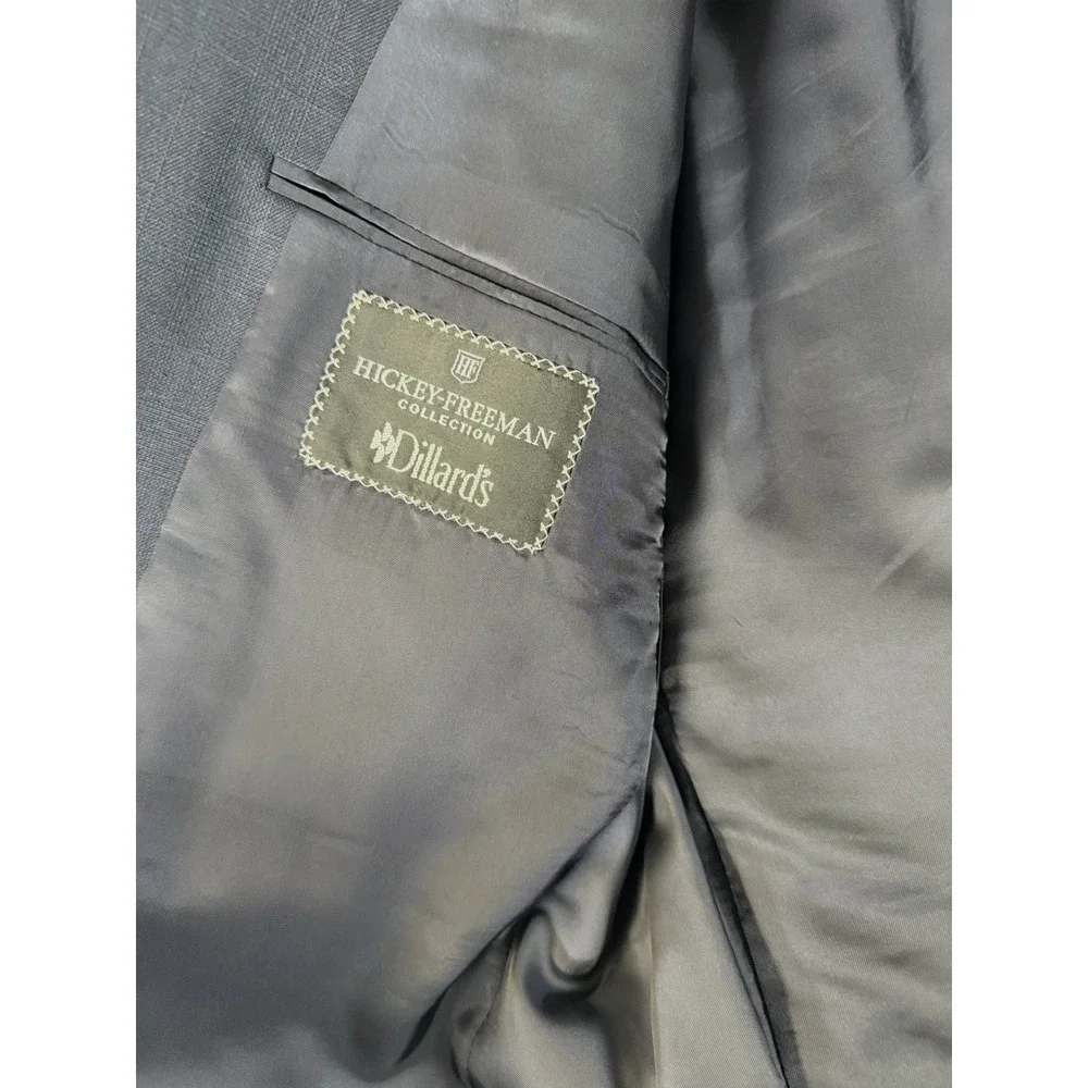 Hickey Freeman Blazer 42 R Dark Gray Boardroom Line Wool Cashmere Blend